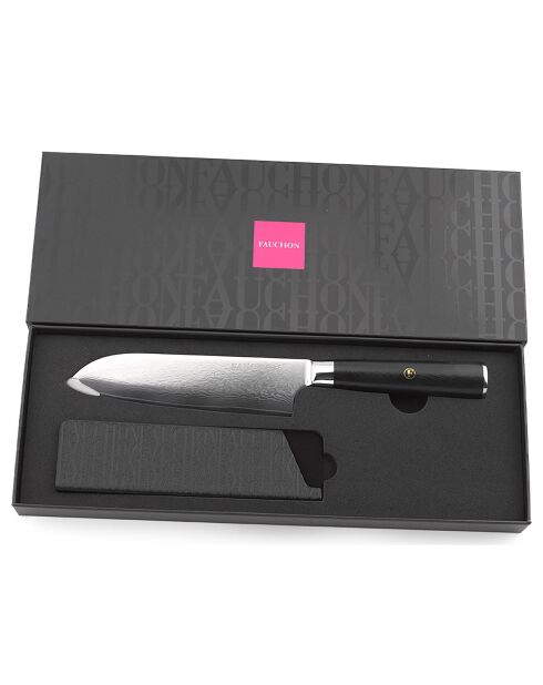 Couteau santoku Damas noir -  29.5 cm
