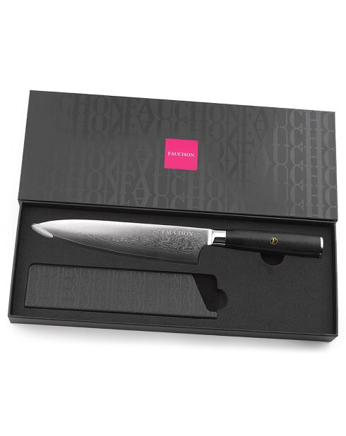 Couteau chef Damas noir -  32.5 cm