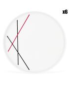 6 Assiettes plates en Porcelaine Bistrot blanches -  D.27.5 cm