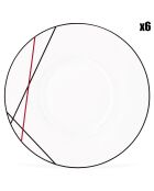 6 Assiettes plates en Porcelaine Bistrot chef blanches -  D.29 cm