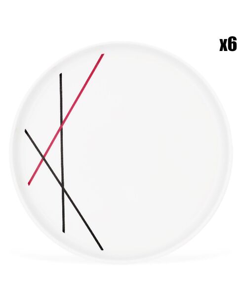 6 Assiettes creuses en Porcelaine Bistrot chef blanches  -  D.30 cm