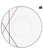 6 Assiettes dessert en Porcelaine Bistrot blanches -  D.20 cm