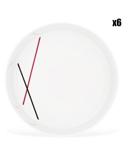 6 Bols en Porcelaine Bistrot blancs -  D.19x5 cm