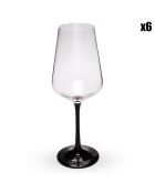 6 Verres à pied transparent/noir - 250ml