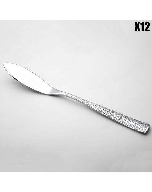 12 Couteaux de poisson Signature argentés -  22.5 cm
