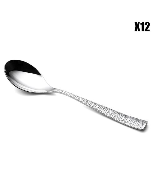 12 Cuillère à entremets Signature argentées -  18.5 cm