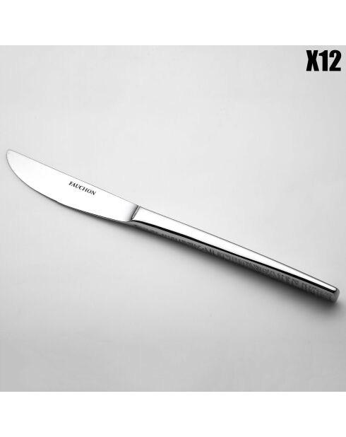 12 Couteaux à entremets Signature argentés -  20.5 cm