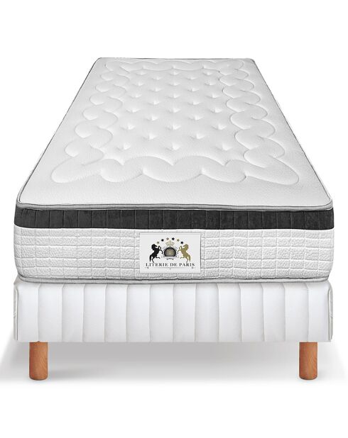 Ensemble Matelas mémoire de forme Atlantis & Sommier blanc/noir - 90x190 cm