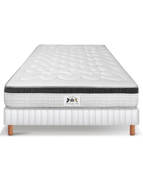 Set materassi in memory foam Atlantis e base bianca/nera - 140x200 cm