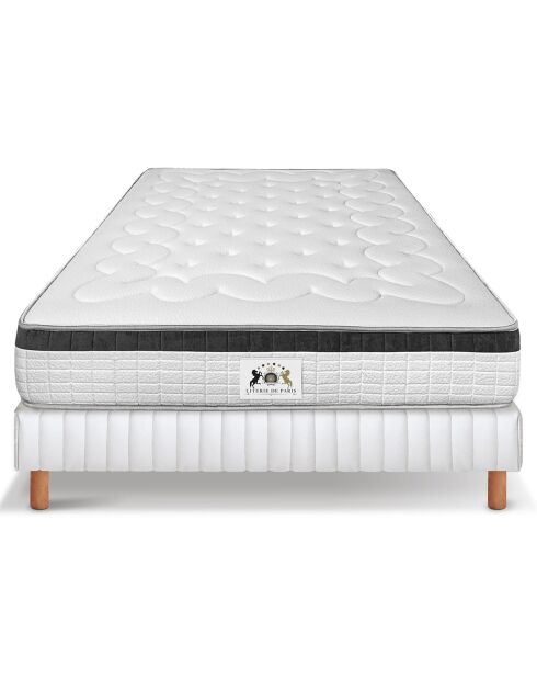 Set materassi in memory foam Atlantis con molle a molle bianco/nero - 160x200 cm