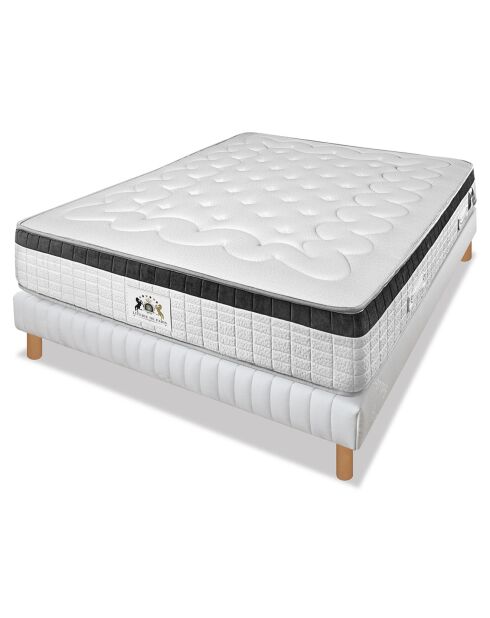 Set materassi in memory foam Atlantis e base bianca/nera - 140x200 cm