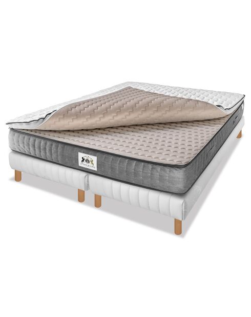 Set materassi Excellence in memory foam e 2 letti bianchi/grigi - (2x80) x200 cm