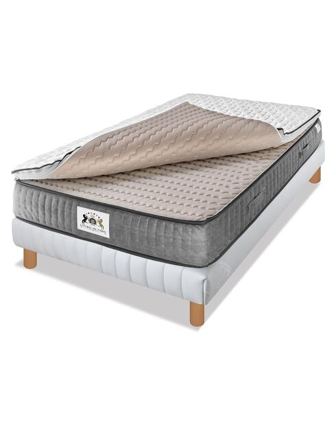 Set materassi Excellence Memory Foam e Boxspring bianco/grigio - 80x200 cm