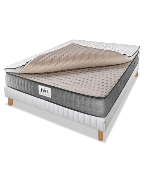 Set materassi Excellence in memory foam e base bianca/grigia - 160x200 cm