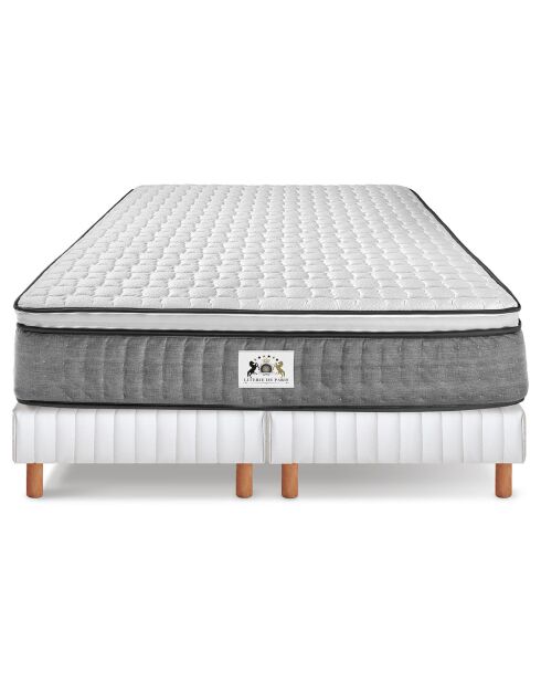 Set materassi Excellence in memory foam e 2 letti bianchi/grigi - (2x80) x200 cm