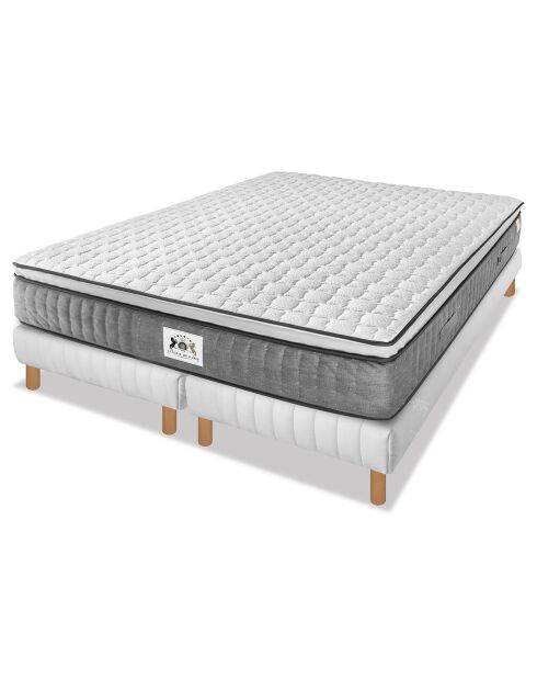 Set materassi Excellence in memory foam e 2 letti bianchi/grigi - (2x90) x200 cm