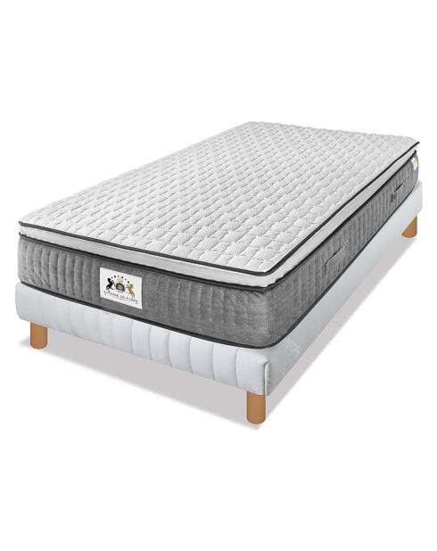 Set materassi Excellence in memory foam e base bianca/grigia - 90x200 cm