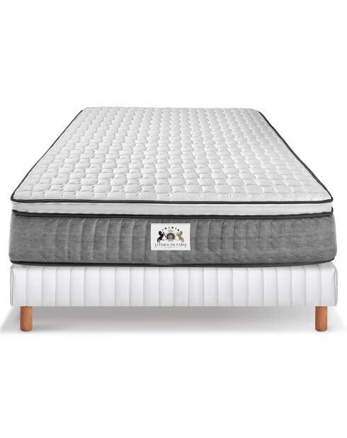 Set materassi Excellence in memory foam e base bianca/grigia - 160x200 cm