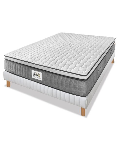 Set materassi Excellence in memory foam e base bianca/grigia - 160x200 cm