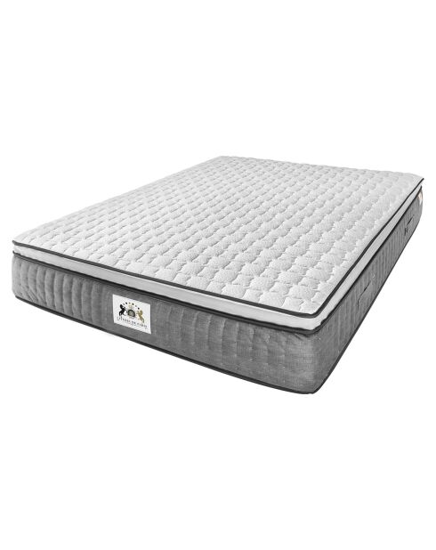 Set materassi Excellence in memory foam e base bianca/grigia - 140x190 cm