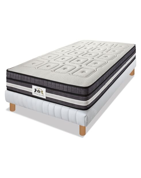 Set materassi in memory foam Regency e Boxspring bianco/grigio - 90x200 cm