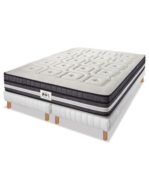 Ensemble Matelas mémoire de forme Regency & 2 Sommiers blanc/gris - (2x80)x200 cm