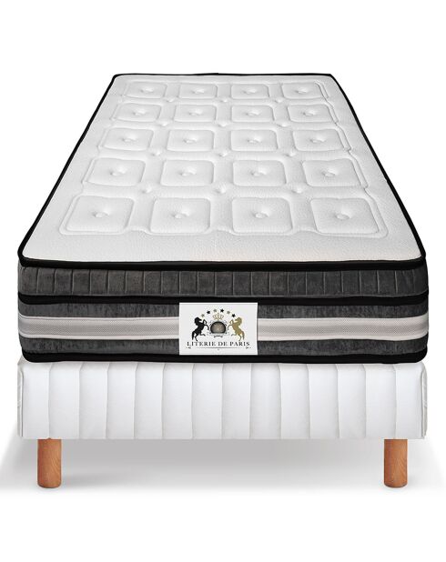 Set materassi in memory foam Regency e Boxspring bianco/grigio - 90x190 cm