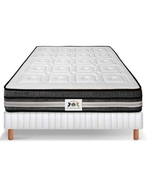 Set materassi in memory foam Regency e Boxspring bianco/grigio - 140x200 cm