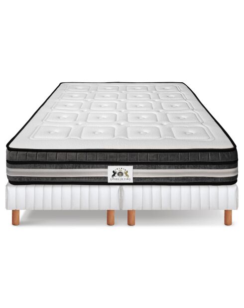 Set materassi in memory foam Regency e 2 letti bianchi/grigi, (2x90) x200 cm