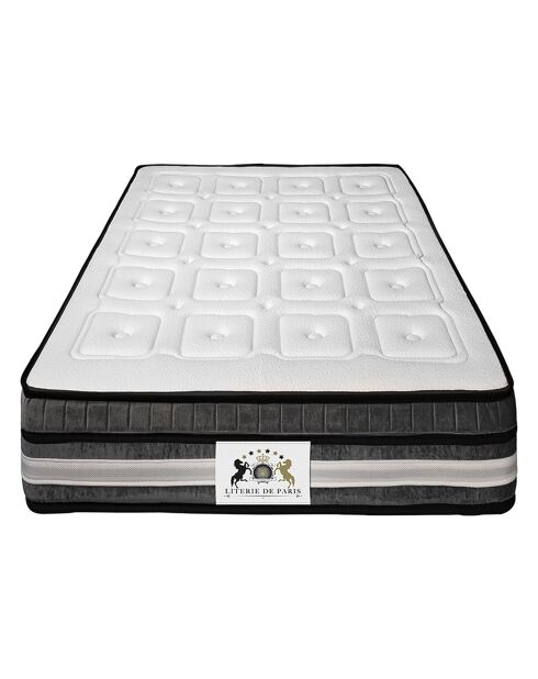 Set materassi in memory foam Regency e Boxspring bianco/grigio - 90x200 cm