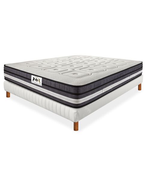 Set materassi in memory foam Regency e Boxspring bianco/grigio - 140x200 cm