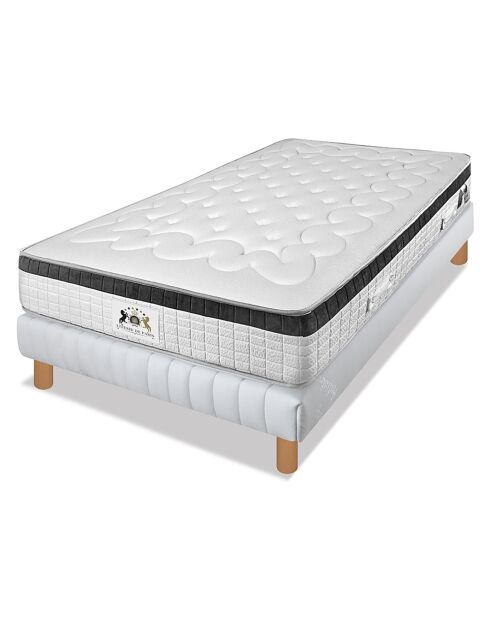 Set materassi in memory foam Atlantis e Boxspring bianco/nero - 80x200 cm