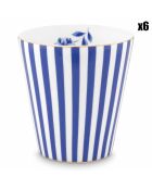 6 tazze piccole in porcellana senza manico Royal Stripes blu/bianco - 230 ml