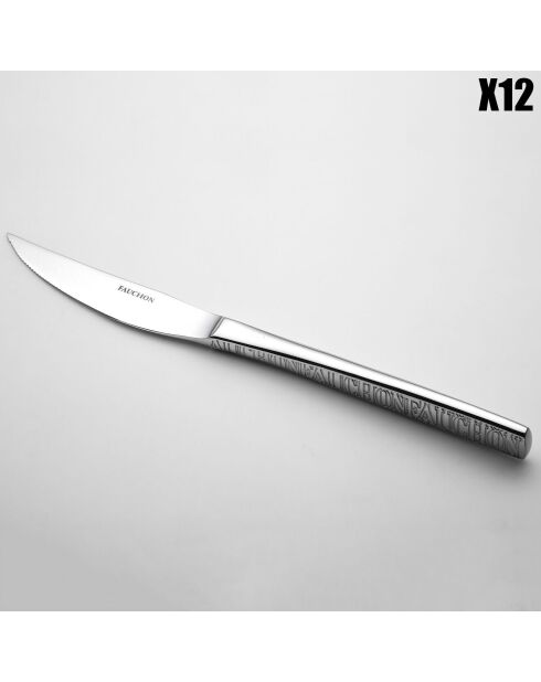 12 Couteaux de steak Signature argentés -  23 cm
