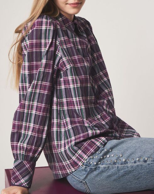 Camicia dritta viola Carolina