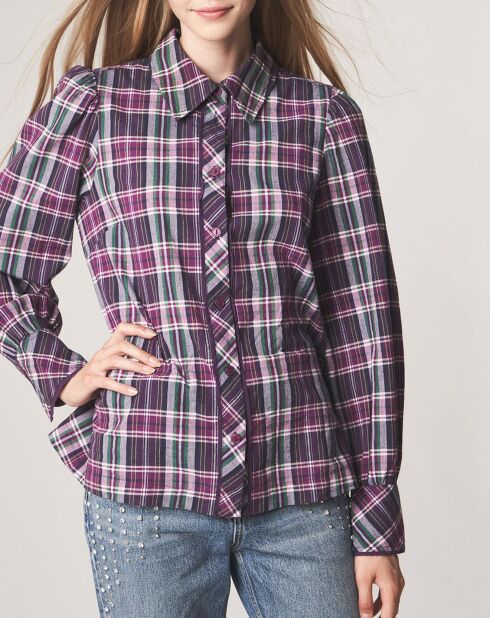 Camicia dritta viola Carolina