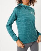 Sweat à capuche Run Easy Warm bleu/vert