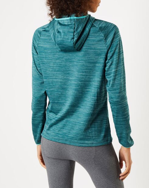 Sweat à capuche Run Easy Warm bleu/vert