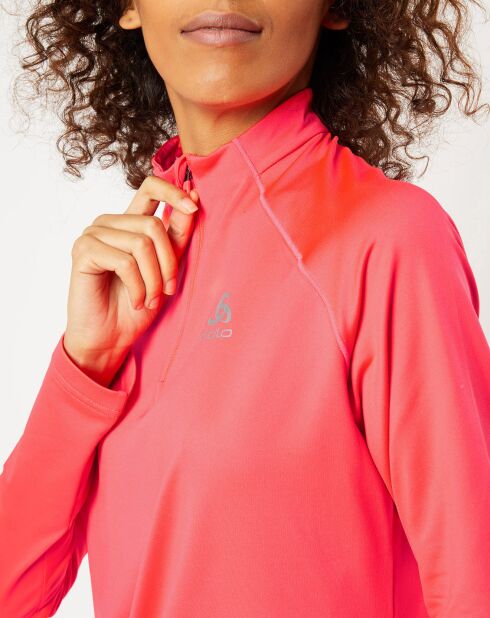Pull col zippé Berra rose fluo