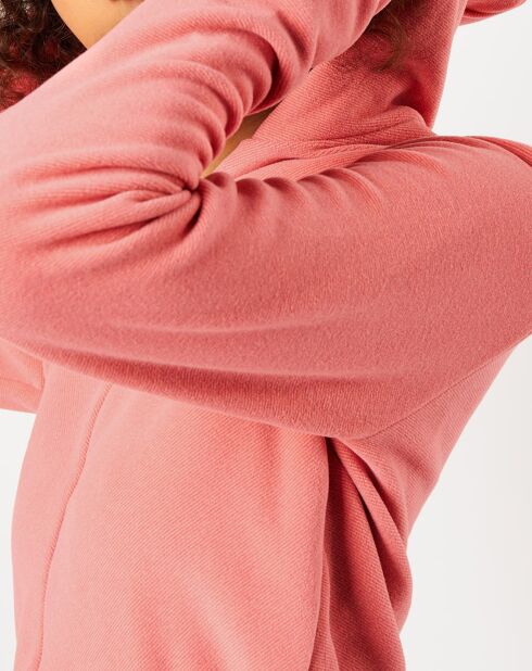 Sweat zippé à capuche Roy saumon