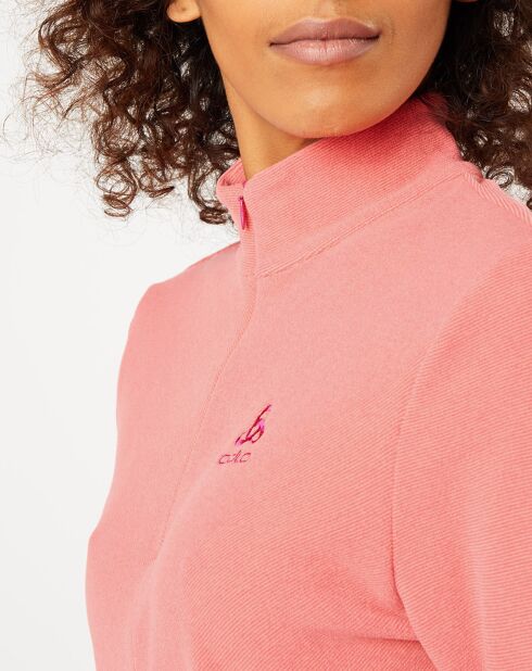 Pull polaire technique col zippé Roy saumon
