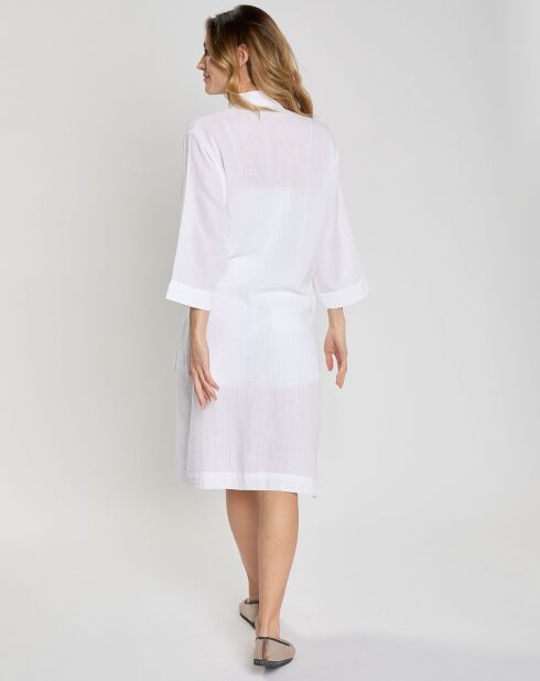 Kimono 100% Gaze de Coton Dili blanc