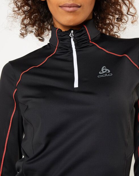 Pull technique zip Sengg noir/blanc/rose