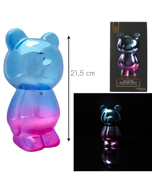 Crazy Electroplate multicolore/doré - 11.2x11.2x21.5 cm