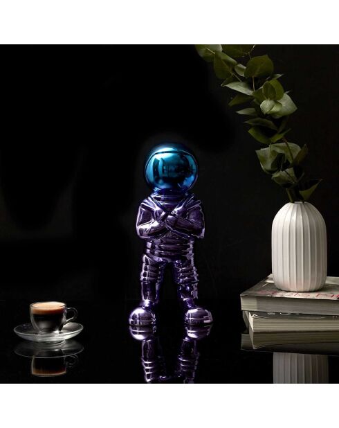 Astronaute Electroplate multicolore/doré - 15.5x11x33 cm