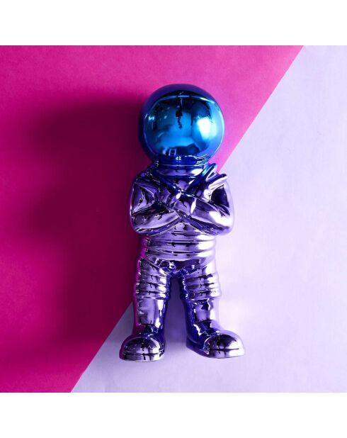 Astronaute Electroplate multicolore/doré - 15.5x11x33 cm