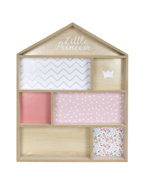 Etagère maison Little Princesse multicolore - 40x10x54 cm