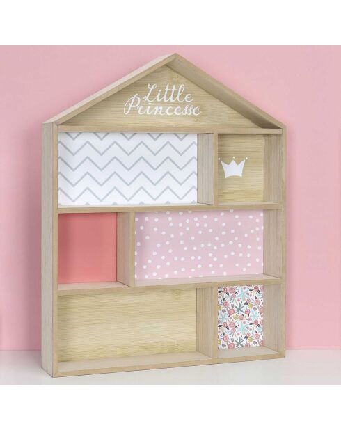 Etagère maison Little Princesse multicolore - 40x10x54 cm