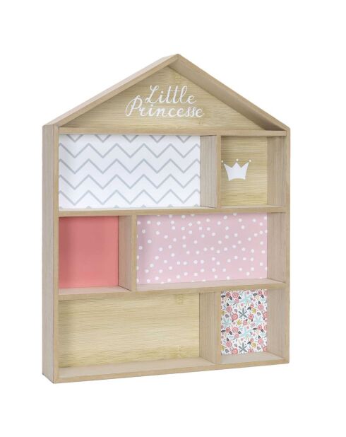Etagère maison Little Princesse multicolore - 40x10x54 cm