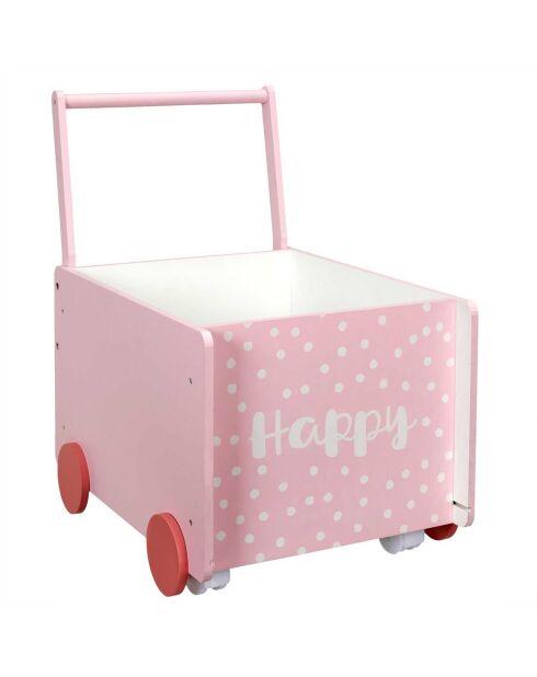 Chariot de rangement rose/blanc - 35x47x47.5 cm